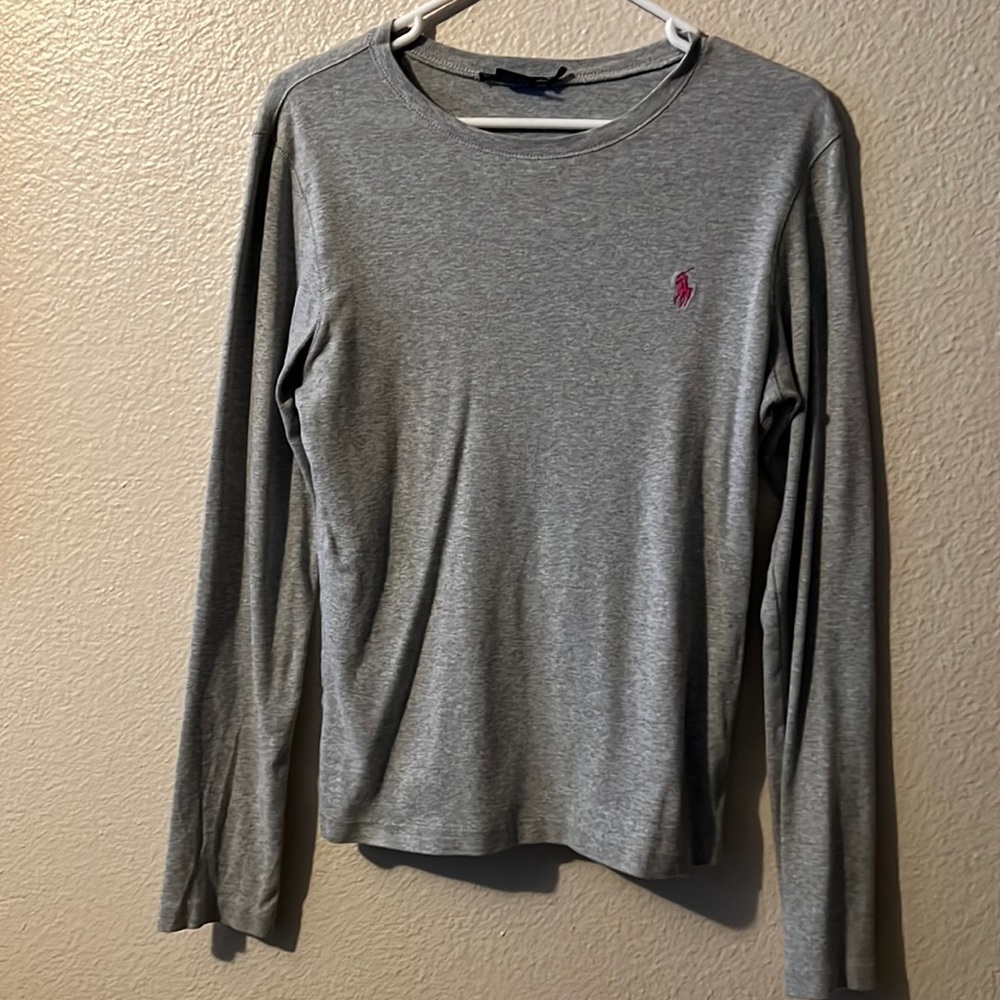 Ralph Lauren Sport Long Sleeve Heavy Jersey Cotton T-shirt, Grey